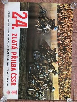 PLAKAT ZLATÁ PŘILBA PARDUBICE 1972 ,Jawa,ČZ,ESO