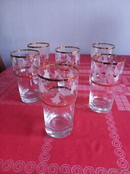 Sada 6 zdobených sklenic