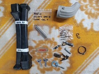 Jawa 90 kryt řetězu,koleno sání,spinacka,náhon tachometru,zn