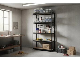 Regály 180 x 90 x 45 cm, černé lakování, nové