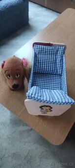 Postýlka pro panenku retro,včetně dekorace