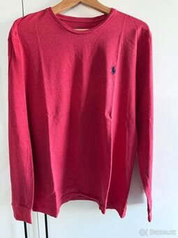 Pánské tričko s dlouhým rukávem Polo Ralph Lauren, červené