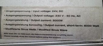 Měnič napětí 24 V na 220V