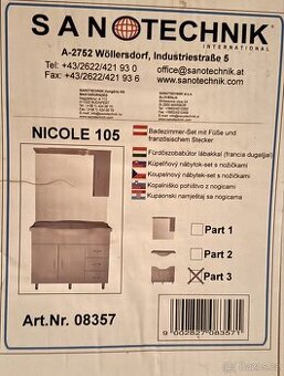 Koupelnová skříňka se zrcadlem a umyvadlem