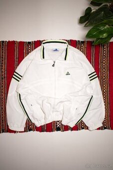Bílá sportovní bunda Adidas 7 Originals se třemi pruhy Y2K