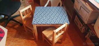 Dětský stolek + židle - dřevěný