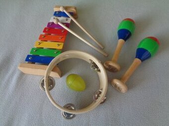 dřevěné hudební nástroje pro děti od 2 let-poloviční CENA
