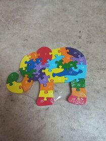 Dřevěné puzzle slon NOVÉ - 1