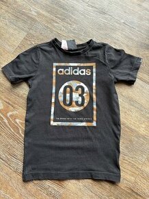Černé chlapecké triko s krátkým rukávem, Adidas, vel. 128