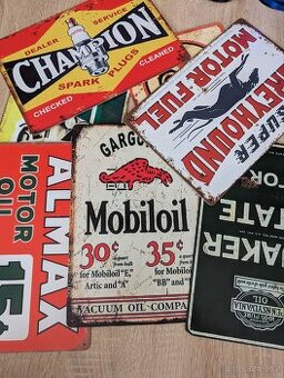 Retro kovové reklamní cedule 34ks