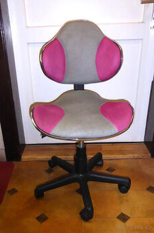 Otočná židle TENA 3 růžovošedá s kolečky  nastavitelná