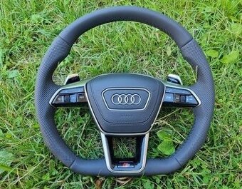 AUDI S volant A6 C8 A8 SQ8 Q8 kozeny zkoseny perforovany