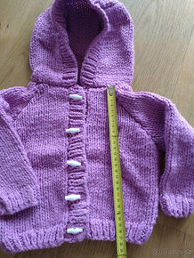 Svetr (fialovo-růžový) - vel. 92, 86