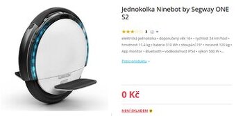 Jednokolka ninebot one S2 Segway