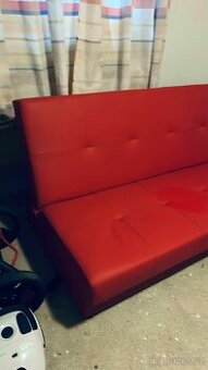 Koženková rozkládací sedačka