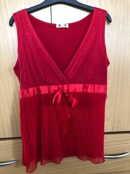 Červený top s mašličkou, vel.S/M, NOVÝ