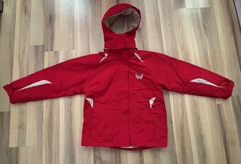 Červená zimní bunda s odepínací fleece mikinou