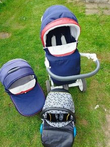 Kočárek Bexa Ideál a autosedačka+fusak+plaštěnka atd