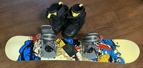 Snowboard 120cm + vázání + boty 37