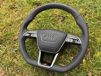 AUDI S volant A6 C8 A8 SQ8 Q8 kozeny zkoseny perforovany