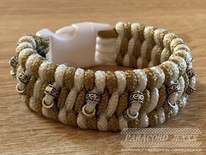 PARACORD náramek (17 cm) bronze - white