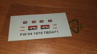 Obtisky Marlboro na modely Williams FW03/FW04 (1975) v 1:43