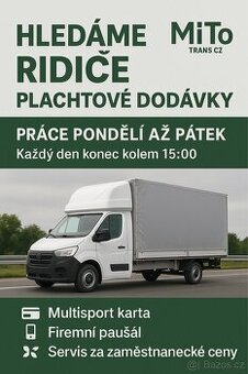 🚛 HLEDÁME ŘIDIČE NA PLACHTOVOU DODÁVKU DO 3,5 T