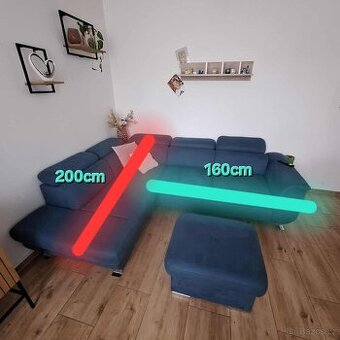 Rohová rozkládací  sedací souprava