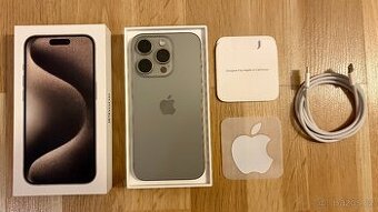 iPhone 15 Pro, 256GB, přírodní titan, TOP STAV