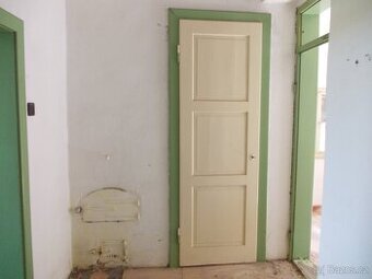 Dveře dřevěné, výplňové, levé včetně zárubně.
