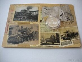 Stříbrná mince Obrněná technika - KV-1 proof