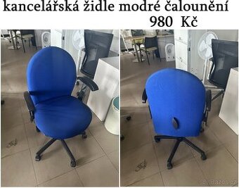 kancelářskou židli modré čalounění