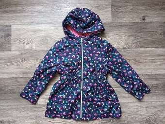 Jarní dětská holčičí modro-puntíkatá bunda,5-6 let