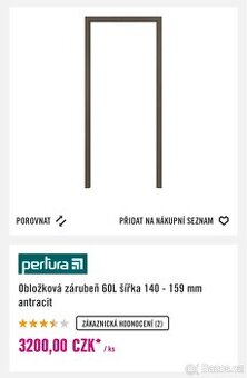 Obložková zárubeň 80L tl. 300-319mm antracit