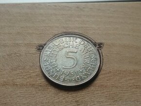 STŘÍBRO 5 MARKA 1951 J - 1