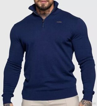 Svetr se zipem Iron Aesthetics Tomas, navy XL