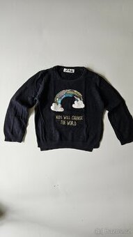 Lehčí svetřík s duhou - vel. 104 (H&M)