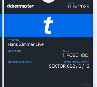 REZERVOVÁNO. Hans Zimmer o2 arena