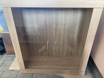 Závěsná prosklená skříňka - dub Sonoma