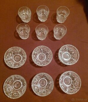 Broušené skleničky na Whisky a kompt.misky.