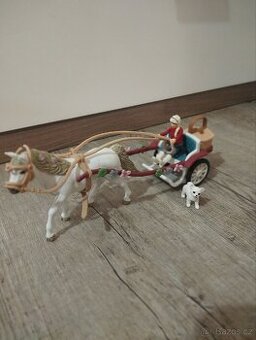 Schleich koník a vozík