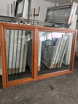 VELIKÉ PLASTOVÉ OKNO BÍLÁ/ZLATÝ DUB 238x155-PLZEŇ