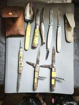 Staré kapesní nože,lžíce.