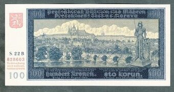 Staré bankovky 100 korun 1940 bezvadný stav UNC