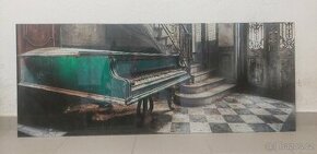 Skleněný obraz Zelené piano