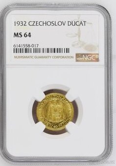 Svatováclavský dukát 1932, certifikace NGC MS 64