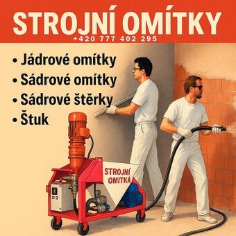 Profesionální strojní omítky a stěrky – celá ČR
