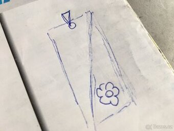 Přívěsek kovová destička s kytičkou 80 léta-POPTÁVÁM