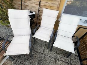3 balkonové/zahradní židle s potahy