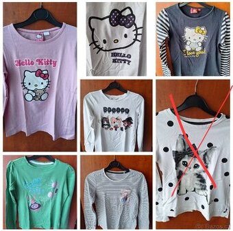 Tričko dlouhý set sada mix rukáv vel. 134 / 140